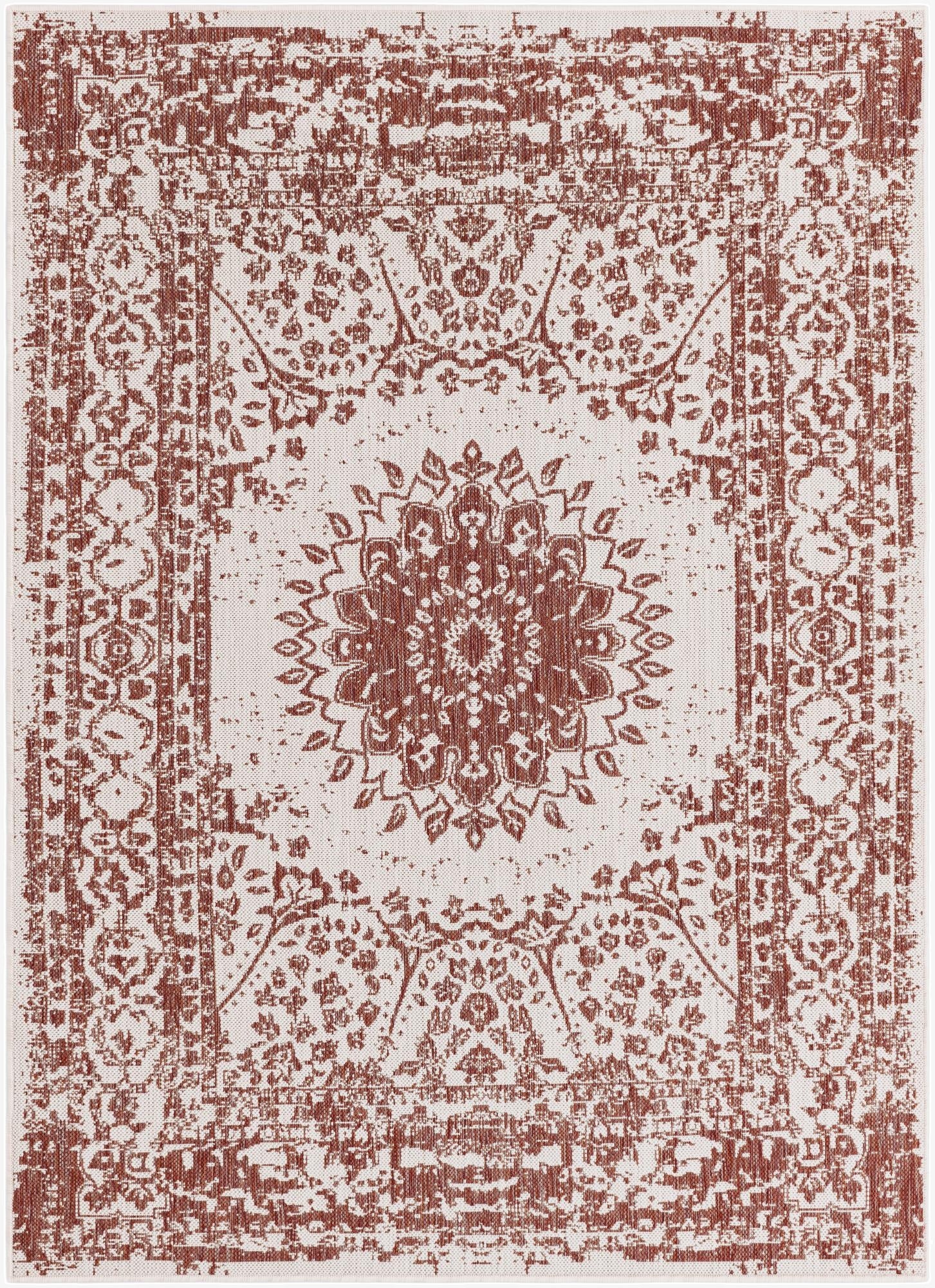 Primary image 5' 3 x 7'  Washable Traditional Indoor / Outdoor Rug