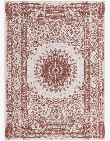 5' 3 x 7' Easy-Clean Traditional Indoor / Outdoor Rug