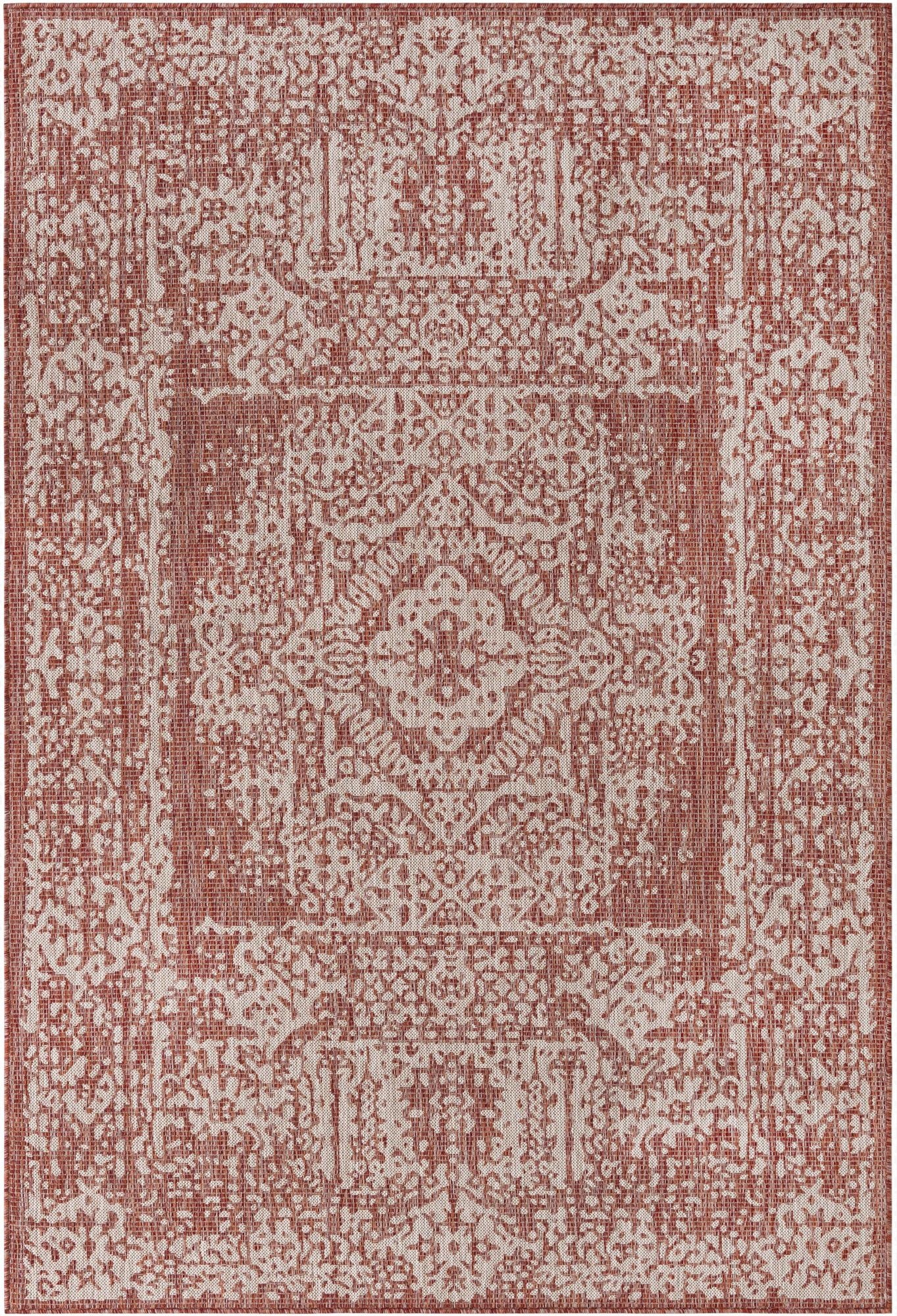 6' x 9'  Washable Traditional Indoor / Outdoor Rug