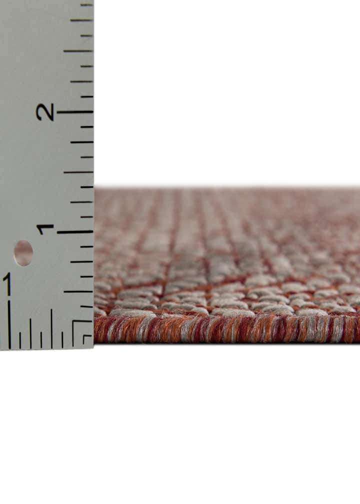 Custom Rust Red Easy-Clean Trellis Indoor / Outdoor Rug