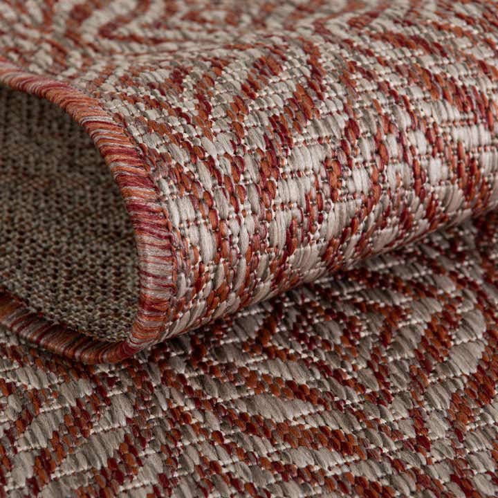 Custom Rust Red Easy-Clean Trellis Indoor / Outdoor Rug