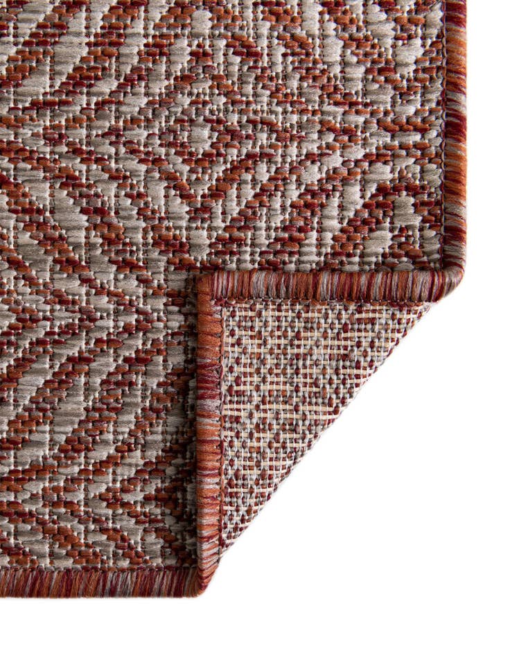 Detail image of Custom Rust Red Easy-Clean Trellis Indoor / Outdoor Rug