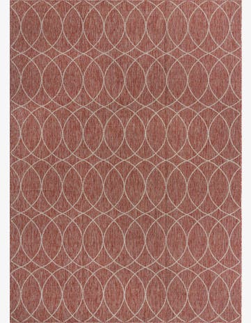 Rust Red Easy-Clean Trellis Indoor / Outdoor Rug