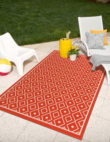 6' x 9' Easy-Clean Trellis Indoor / Outdoor Rug