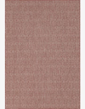 Rust Red Easy-Clean Trellis Indoor / Outdoor Rug