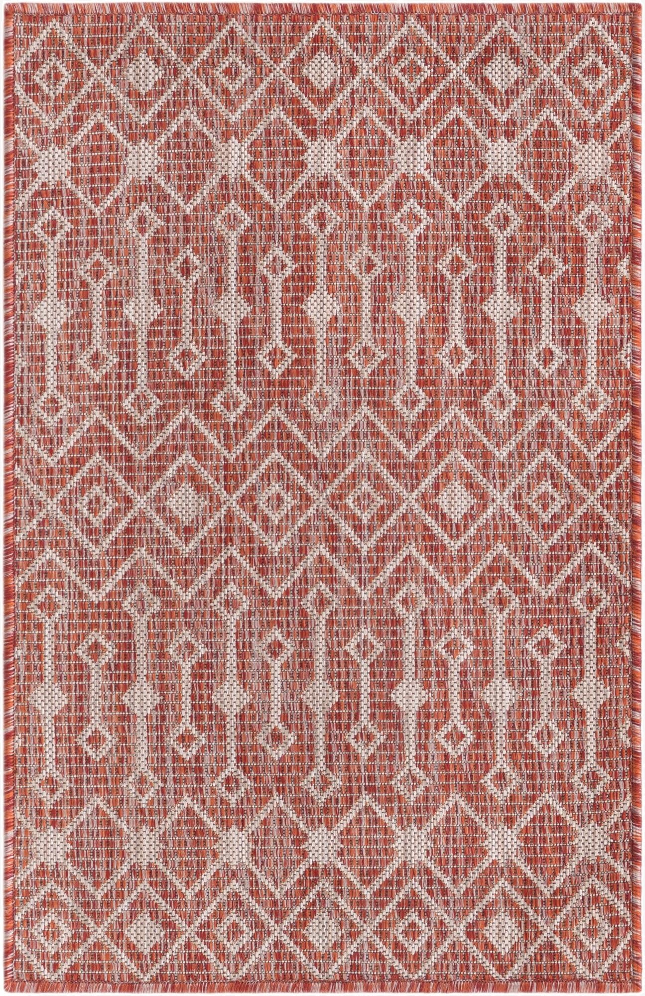 2' x 3' 1  Washable Trellis Indoor / Outdoor Rug