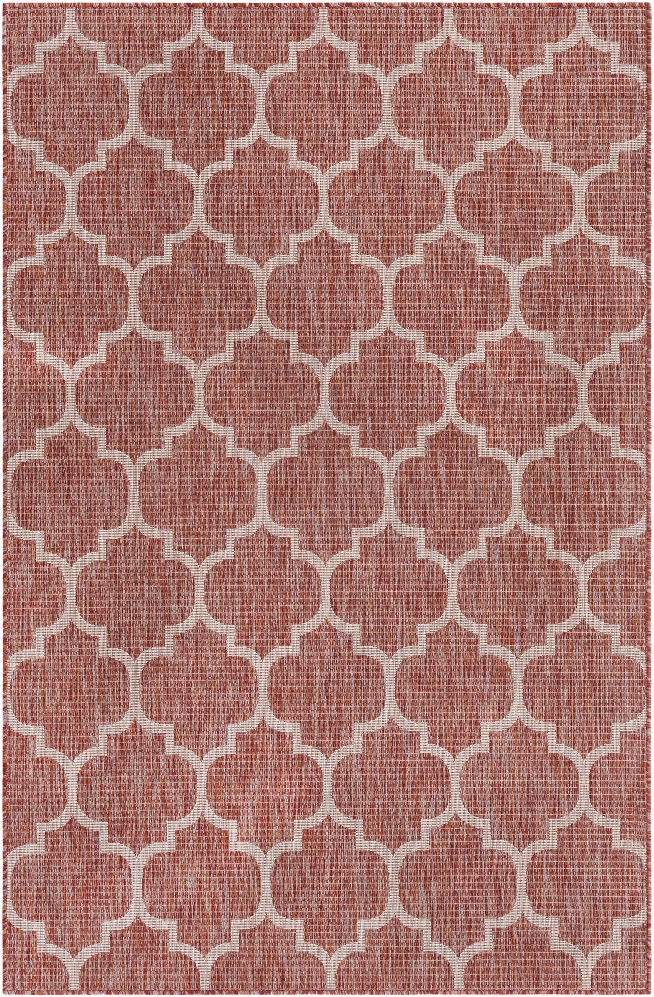 5' 3 x 8'  Washable Trellis Indoor / Outdoor Rug