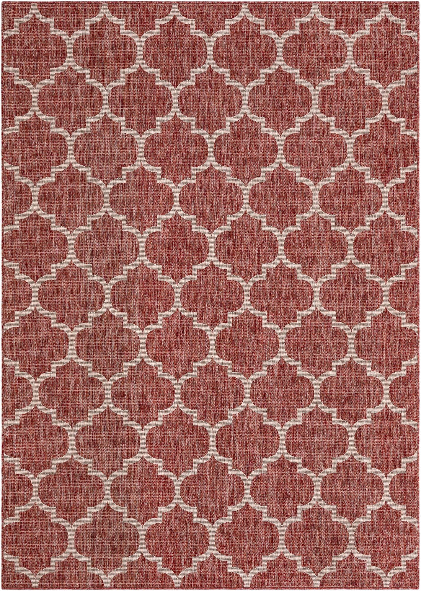 Primary image 7' x 10'  Washable Trellis Indoor / Outdoor Rug