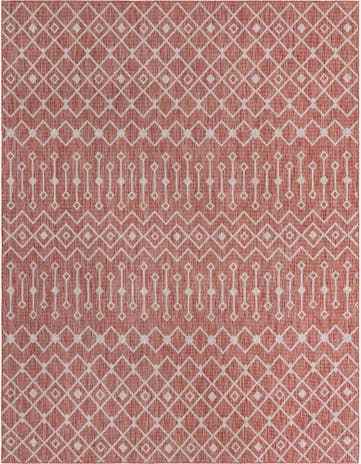 Rust Red Easy-Clean Trellis Indoor / Outdoor Rug