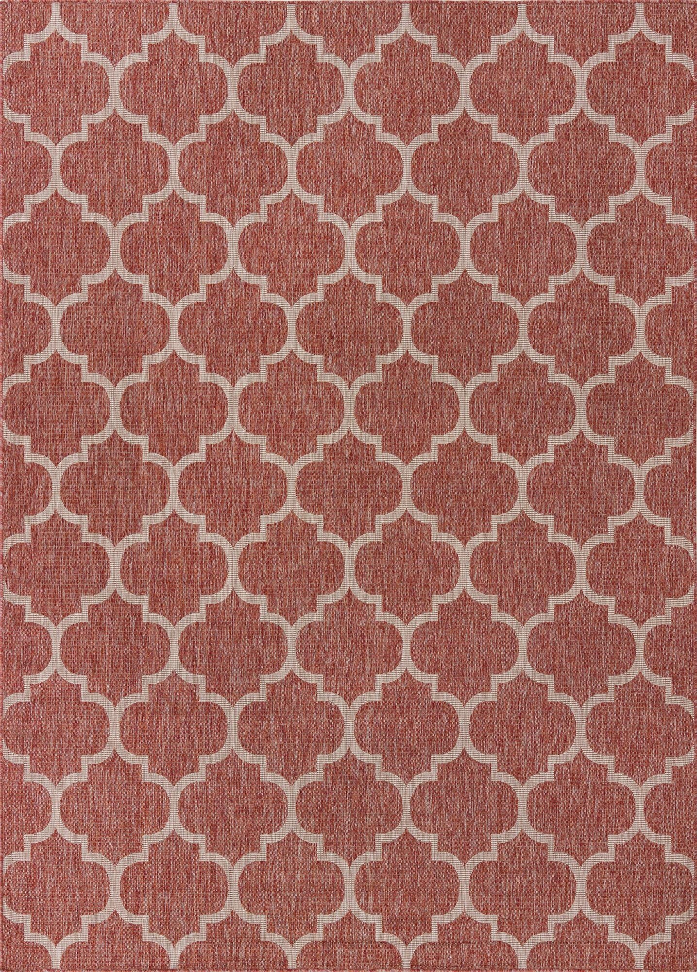 Primary image 7' 10 x 11'  Washable Trellis Indoor / Outdoor Rug