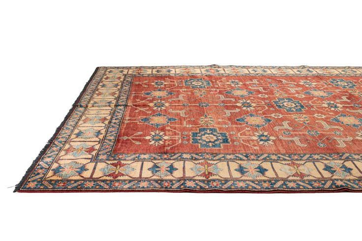 Detail image of 8' 7 x 11' 9 Hand Knotted Peshawar Ziegler Wool Rug