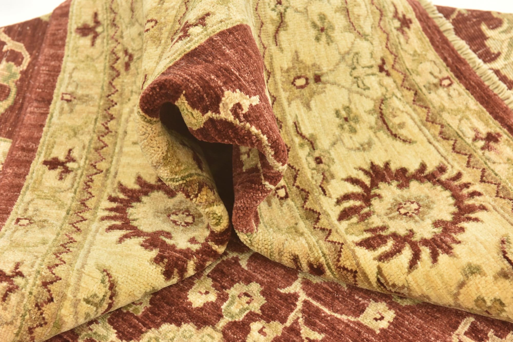 6' 10 x 8' 1 Hand Knotted Peshawar Ziegler Rug