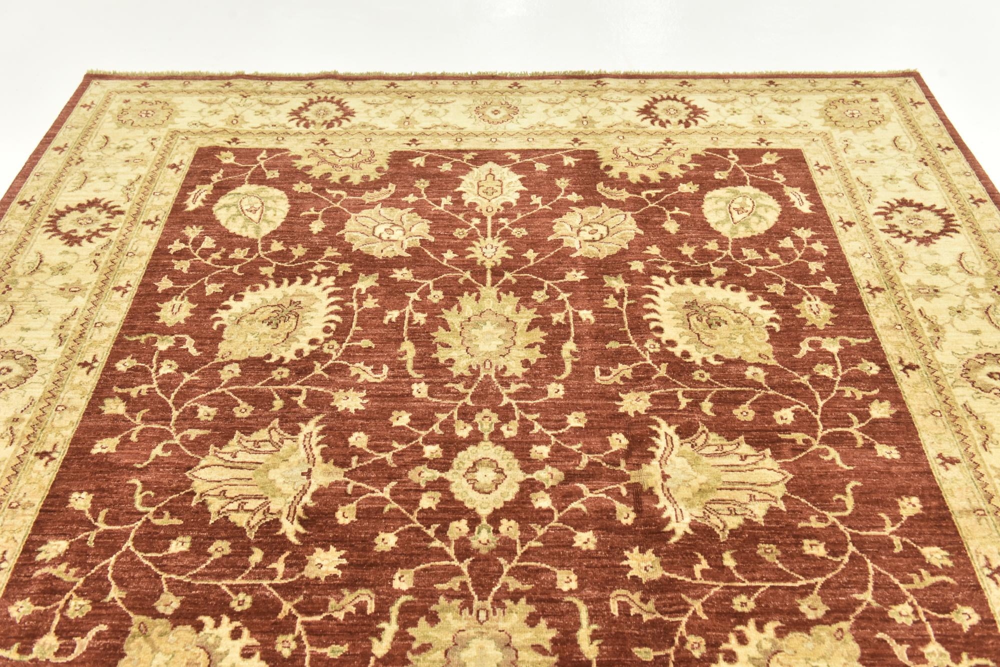 6' 10 x 8' 1 Hand Knotted Peshawar Ziegler Rug