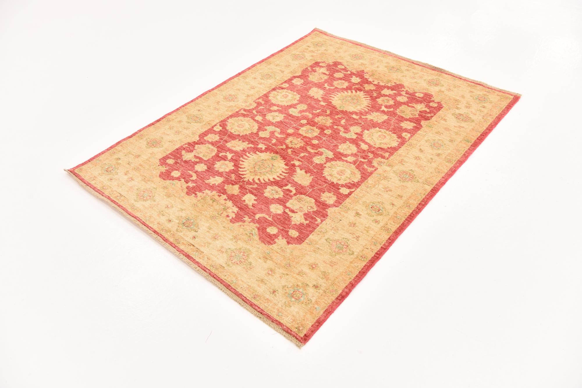4' 2 x 5' 6 Hand Knotted Peshawar Ziegler Rug
