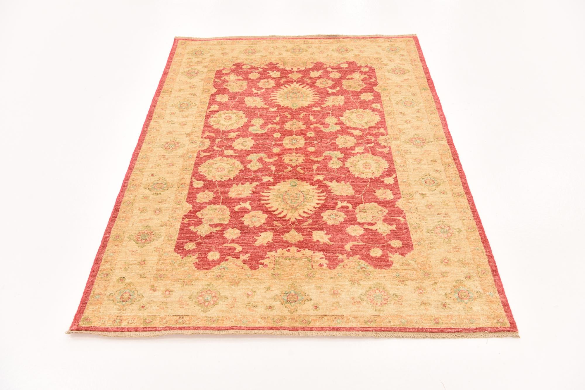 4' 2 x 5' 6 Hand Knotted Peshawar Ziegler Rug