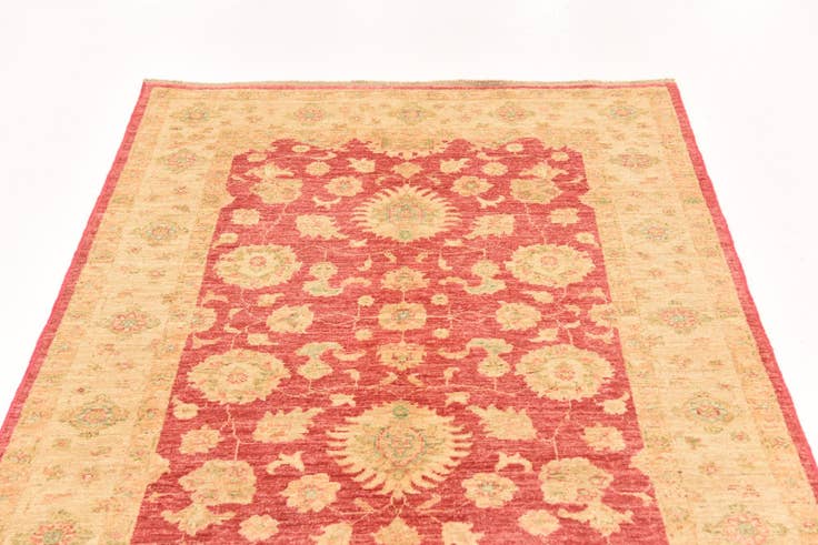 Detail image of 4' 2 x 5' 6 Hand Knotted Peshawar Ziegler Rug