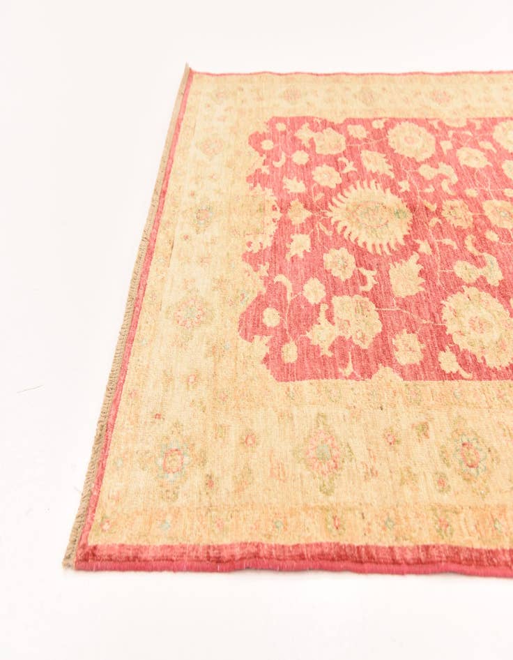 Detail image of 4' 2 x 5' 6 Hand Knotted Peshawar Ziegler Rug