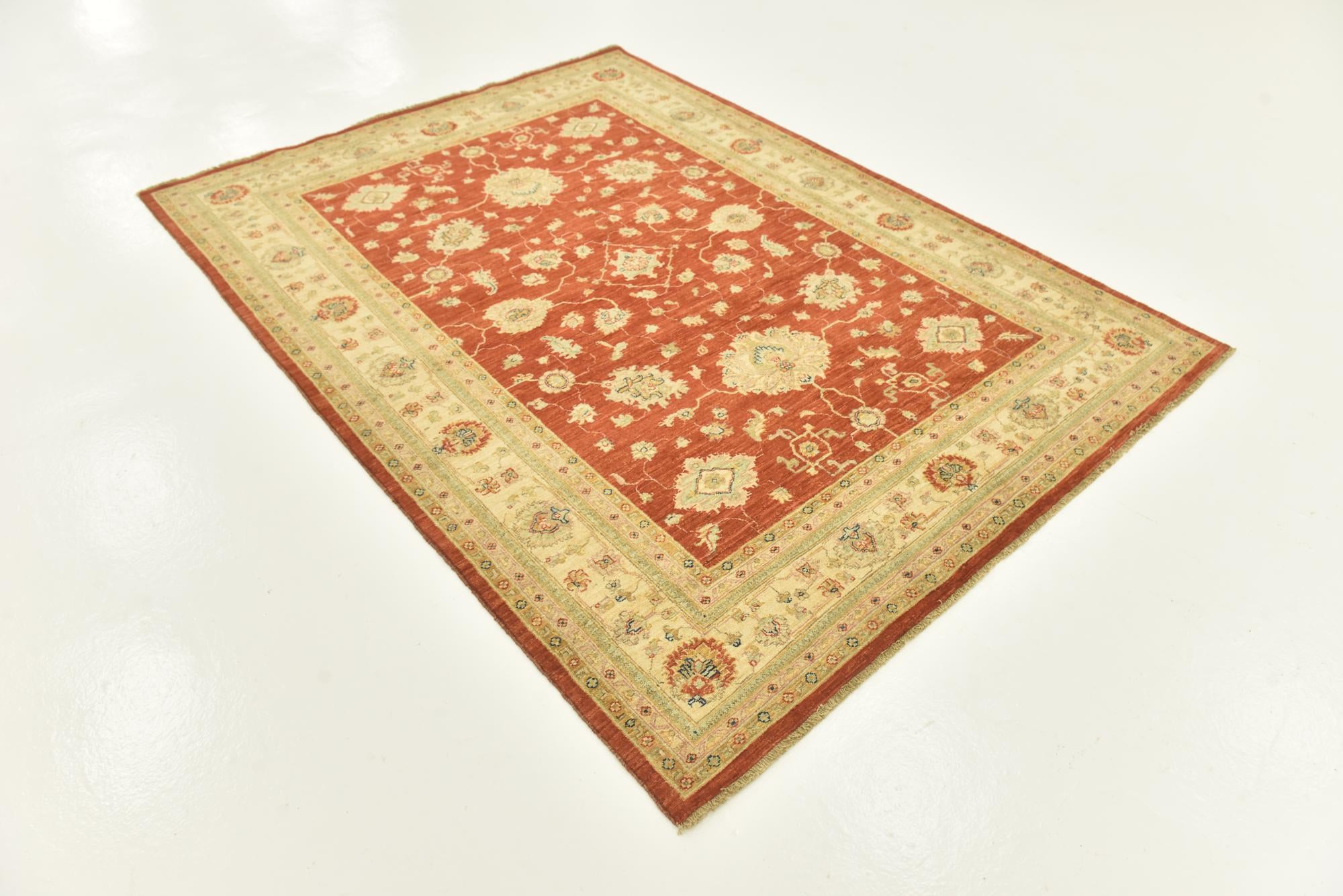 5' 9 x 7' 8 Hand Knotted Peshawar Ziegler Rug