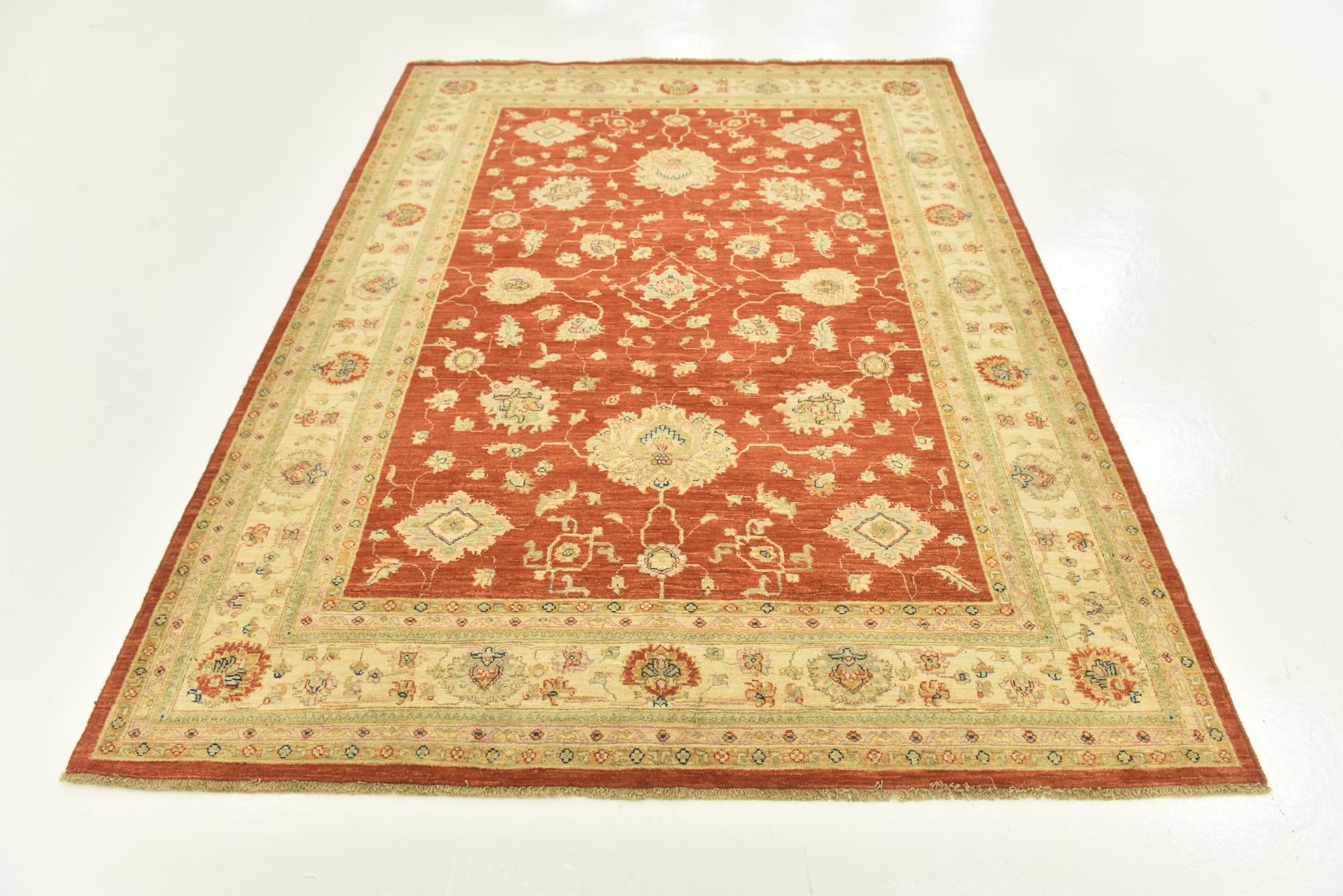 5' 9 x 7' 8 Hand Knotted Peshawar Ziegler Rug