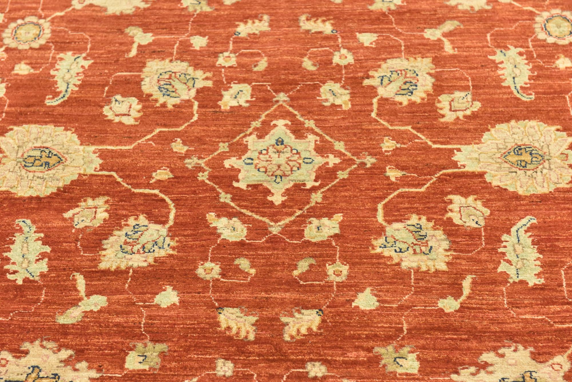 5' 9 x 7' 8 Hand Knotted Peshawar Ziegler Rug