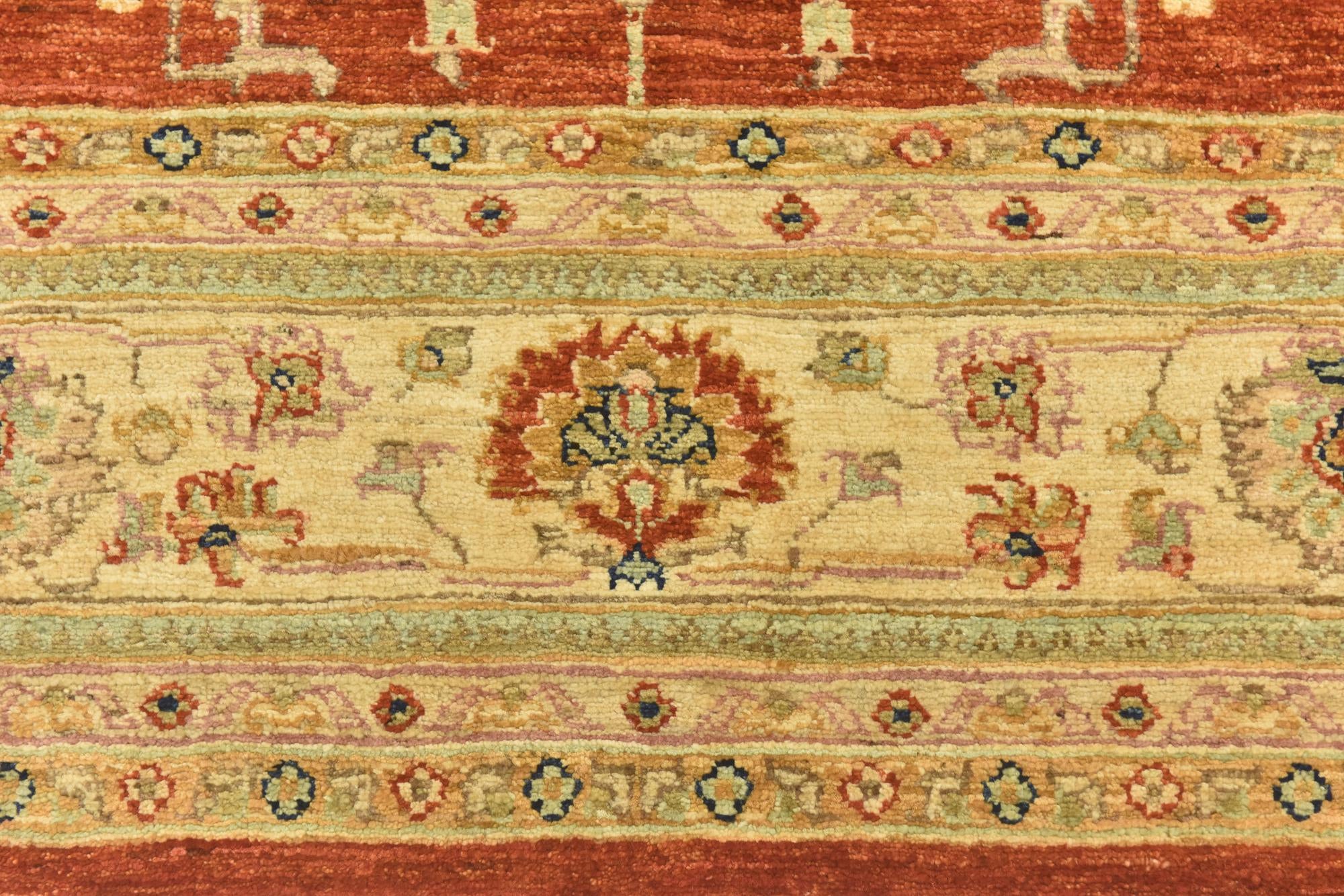 5' 9 x 7' 8 Hand Knotted Peshawar Ziegler Rug