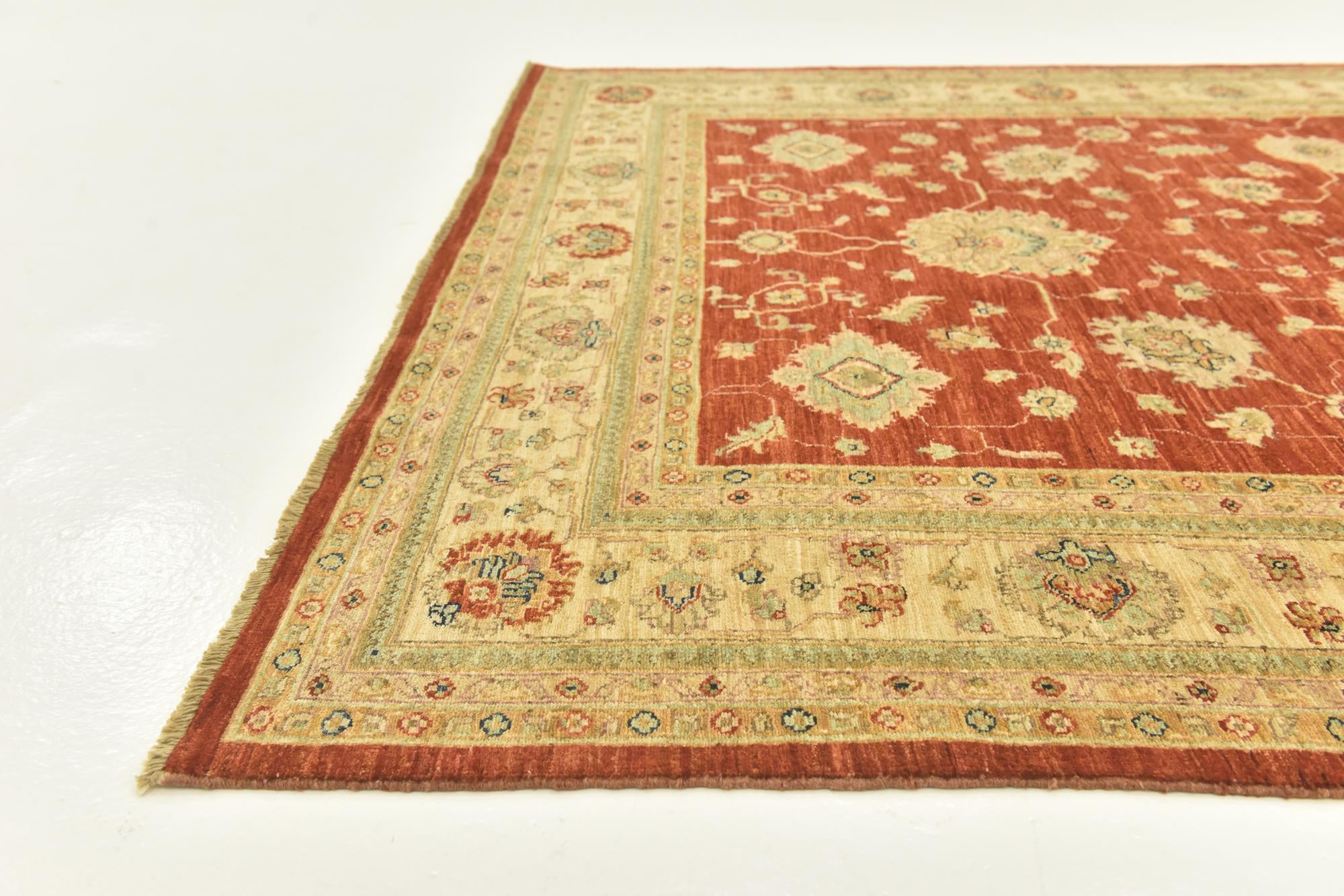 5' 9 x 7' 8 Hand Knotted Peshawar Ziegler Rug