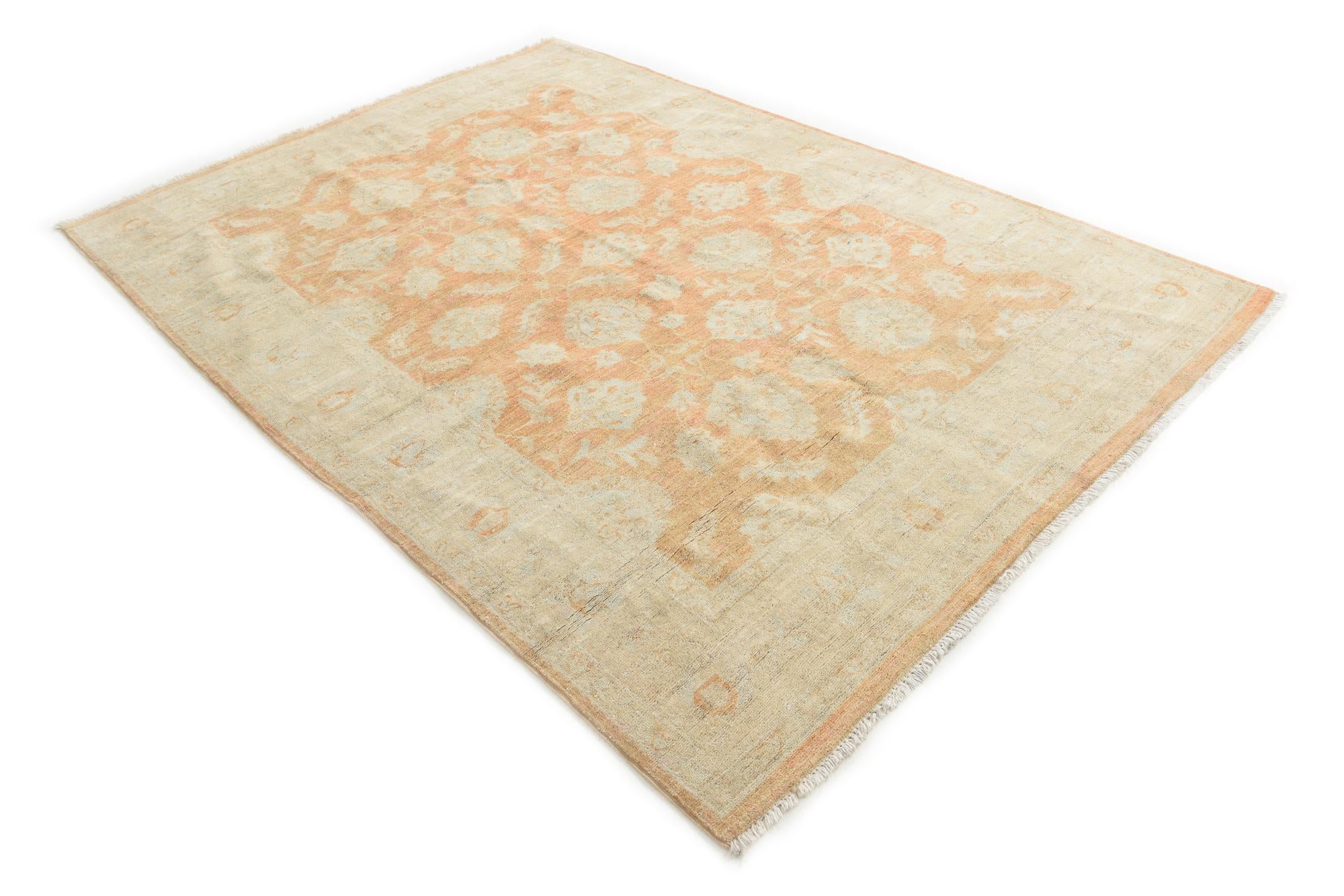 5' 6 x 7' 10 Hand Knotted Peshawar Ziegler Rug