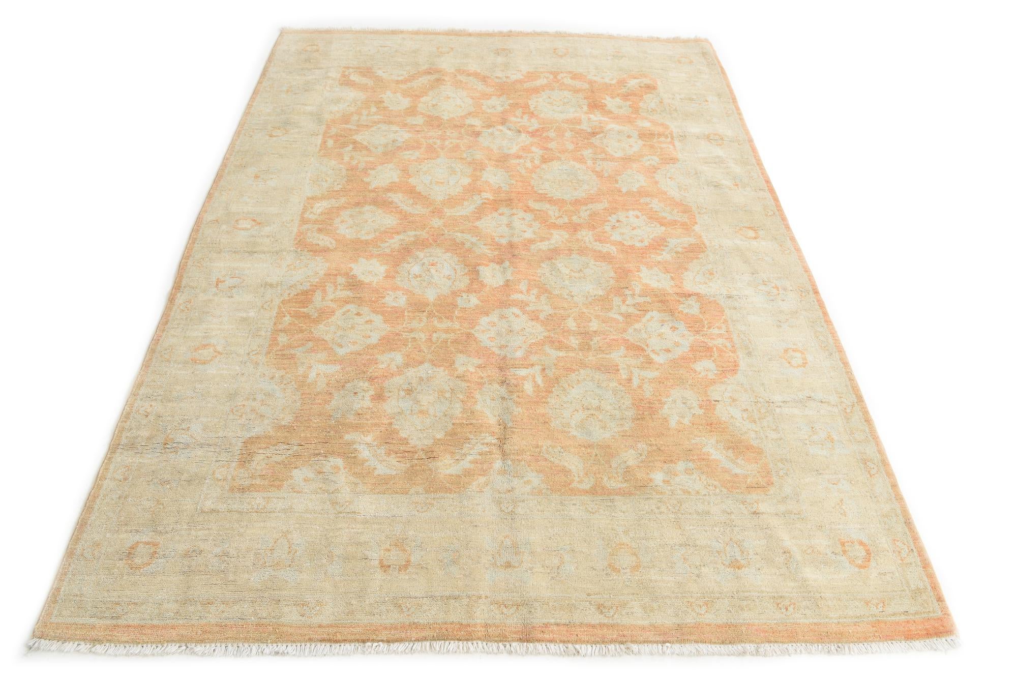 5' 6 x 7' 10 Hand Knotted Peshawar Ziegler Rug