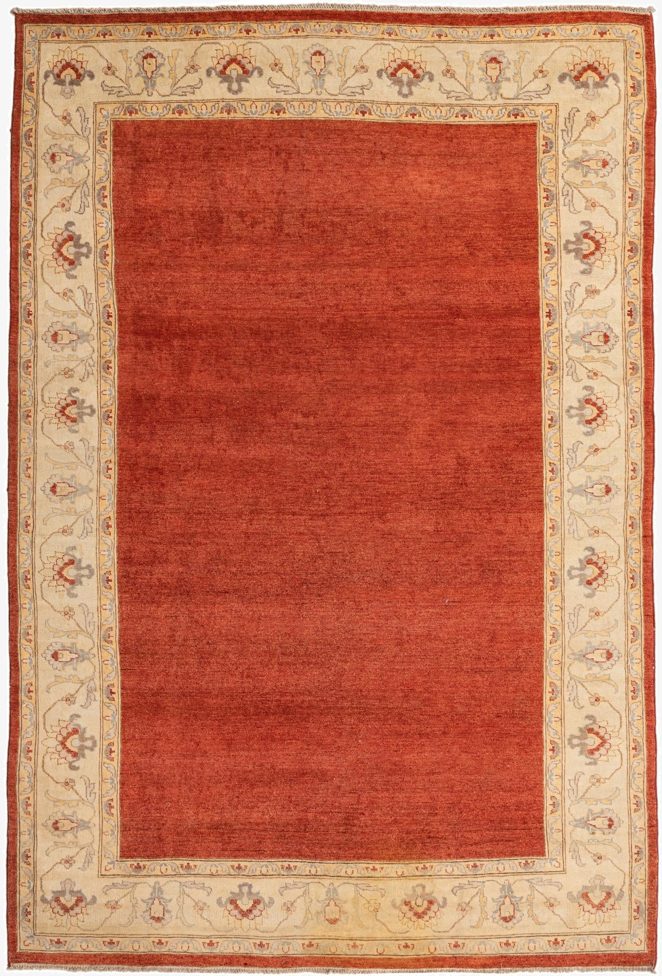 6' 8 x 9' 10  Hand Knotted Peshawar Ziegler Rug
