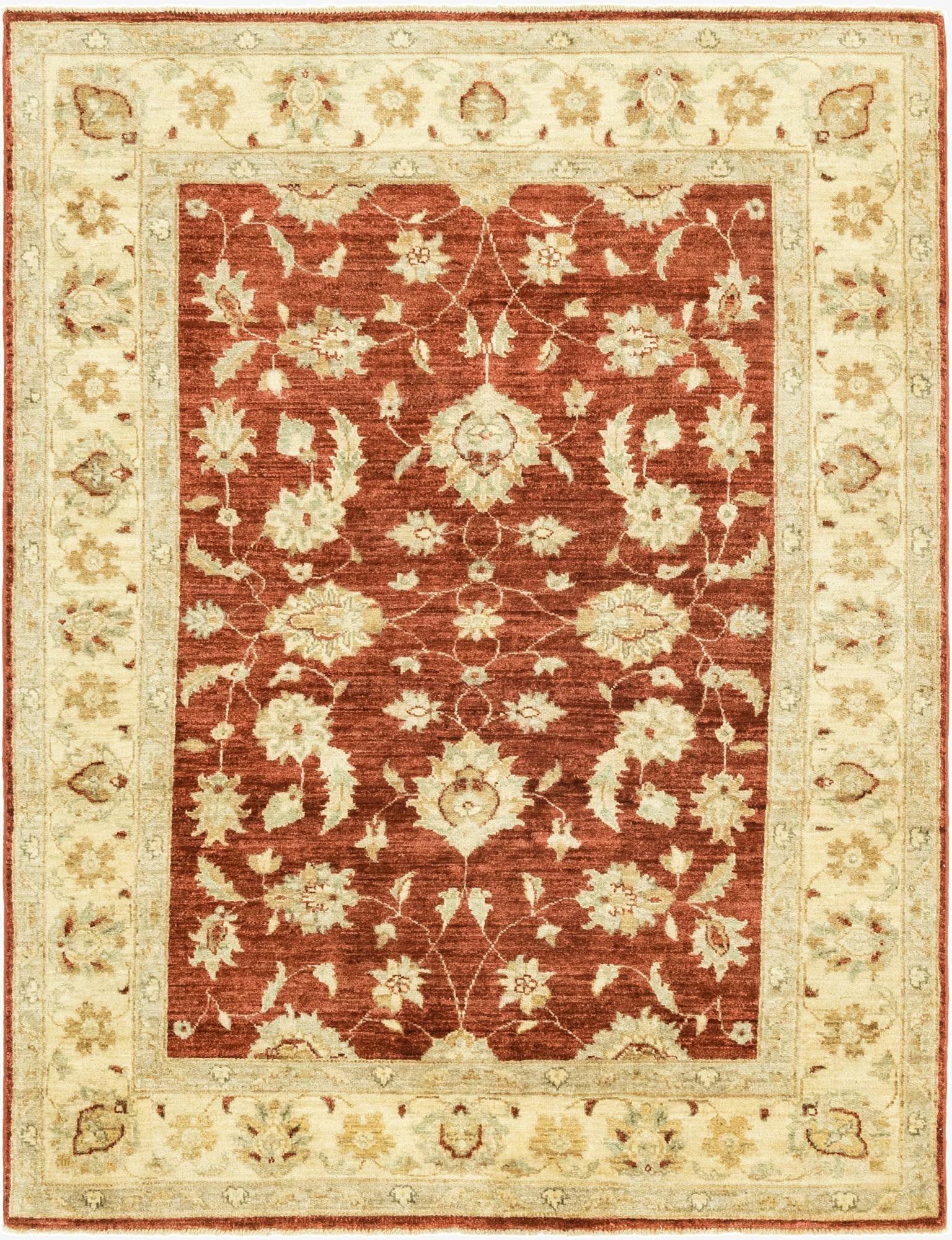 4' 10 x 6' 7  Hand Knotted Peshawar Ziegler Rug