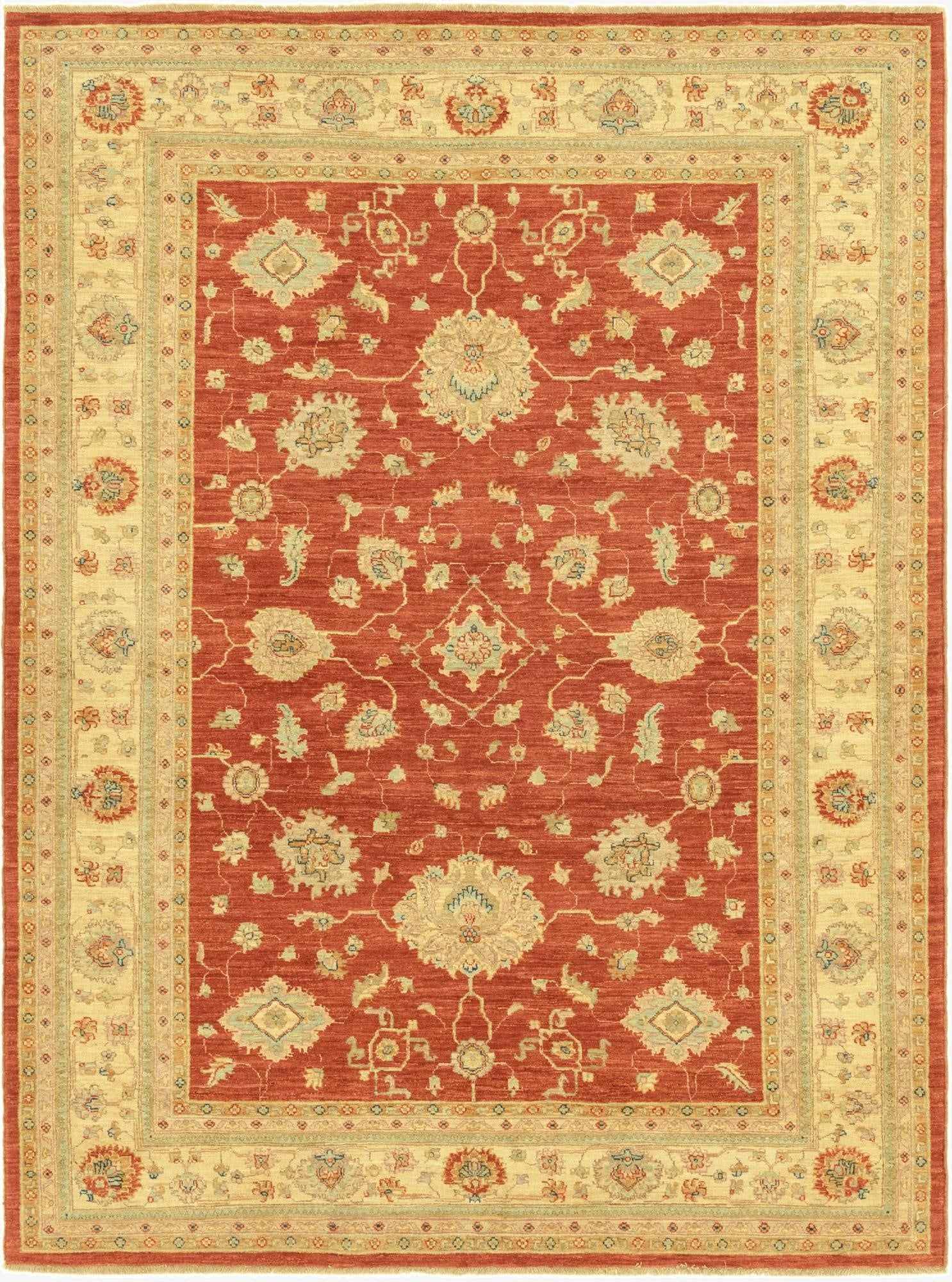 5' 9 x 7' 8  Hand Knotted Peshawar Ziegler Rug