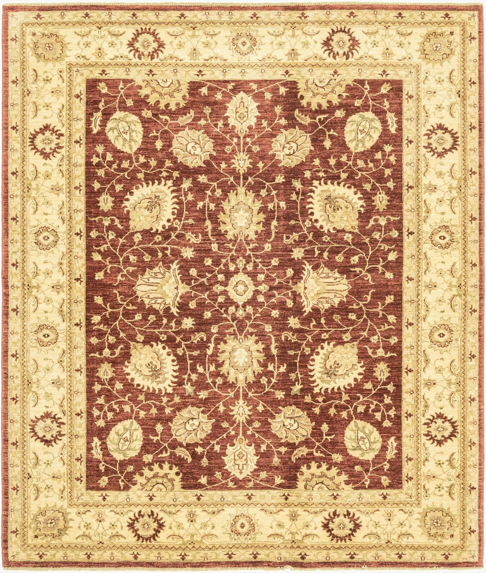 6' 10 x 8' 1  Hand Knotted Peshawar Ziegler Rug