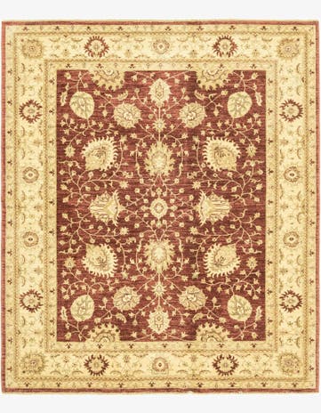 6' 10 x 8' 1 Hand Knotted Peshawar Ziegler Rug