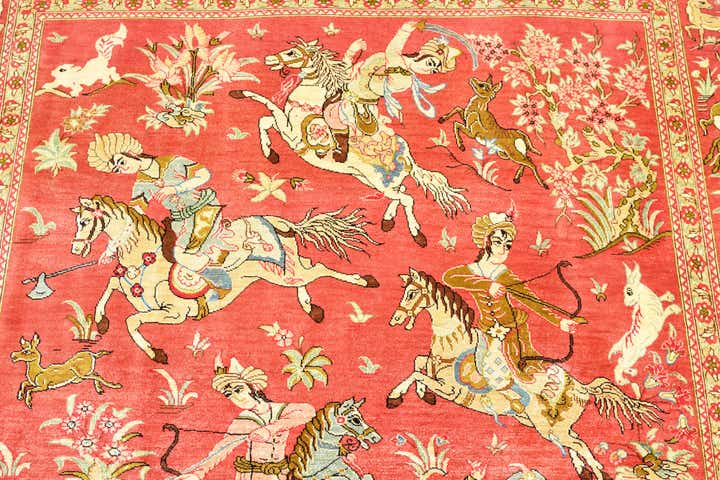 100cm x 145cm Hand Knotted Qom Persian Rug