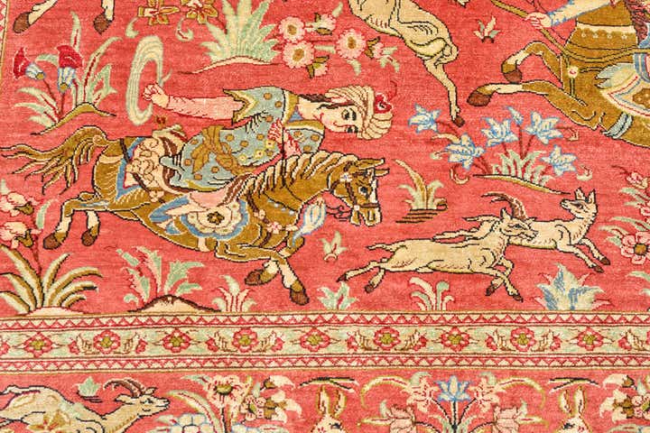100cm x 145cm Hand Knotted Qom Persian Rug