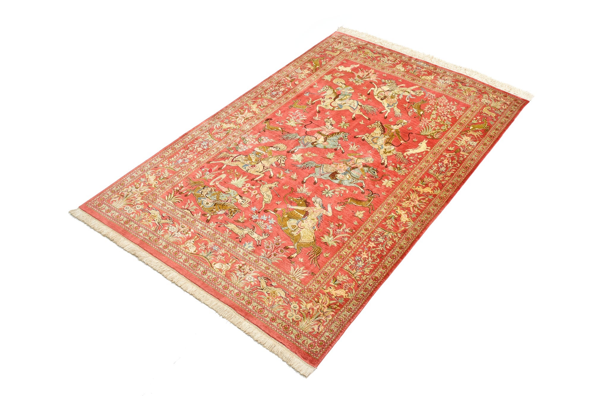 100cm x 145cm Hand Knotted Qom Persian Rug