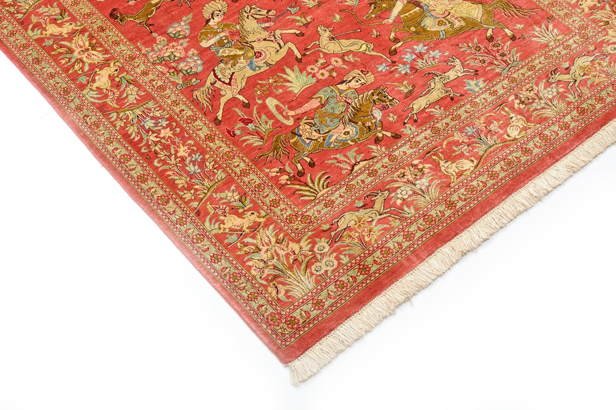 100cm x 145cm Hand Knotted Qom Persian Rug