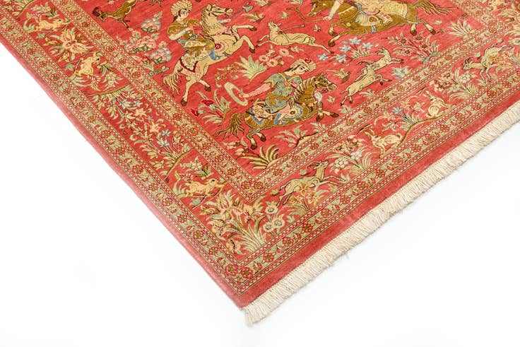 Detail image of 100cm x 145cm Hand Knotted Qom Persian Rug