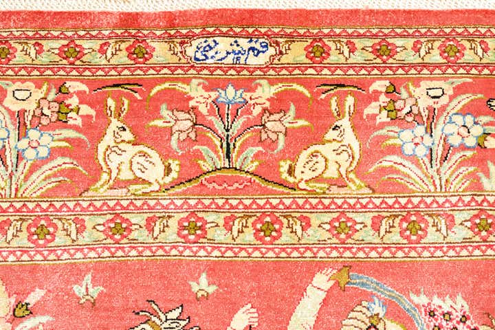 100cm x 145cm Hand Knotted Qom Persian Rug