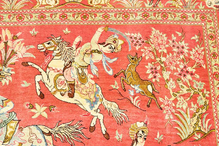 100cm x 145cm Hand Knotted Qom Persian Rug
