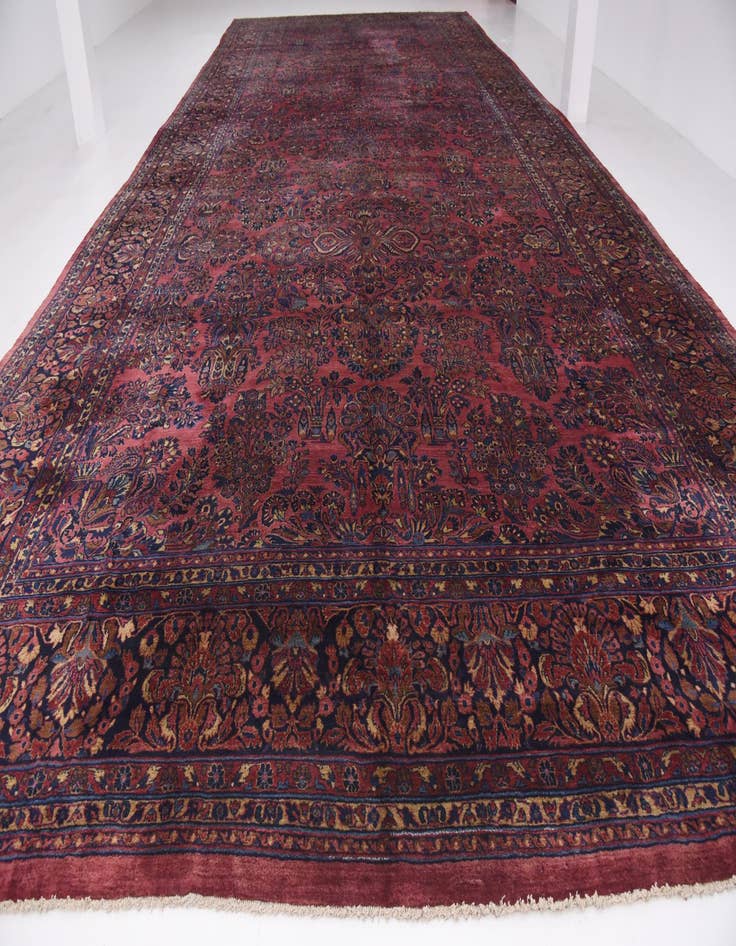 Detail image of 13' 6 x 29' 2 Hand Knotted Sarough Persian Wool Rug