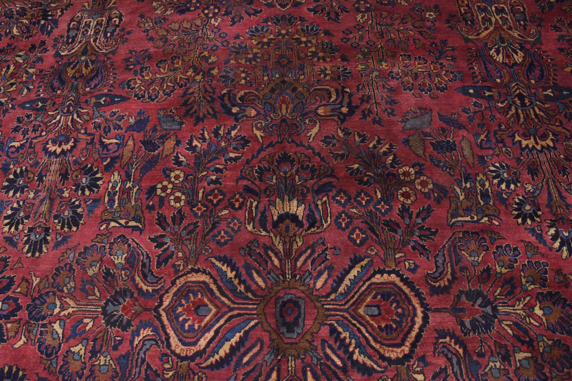 13' 6 x 29' 2 Hand Knotted Sarough Persian Wool Rug