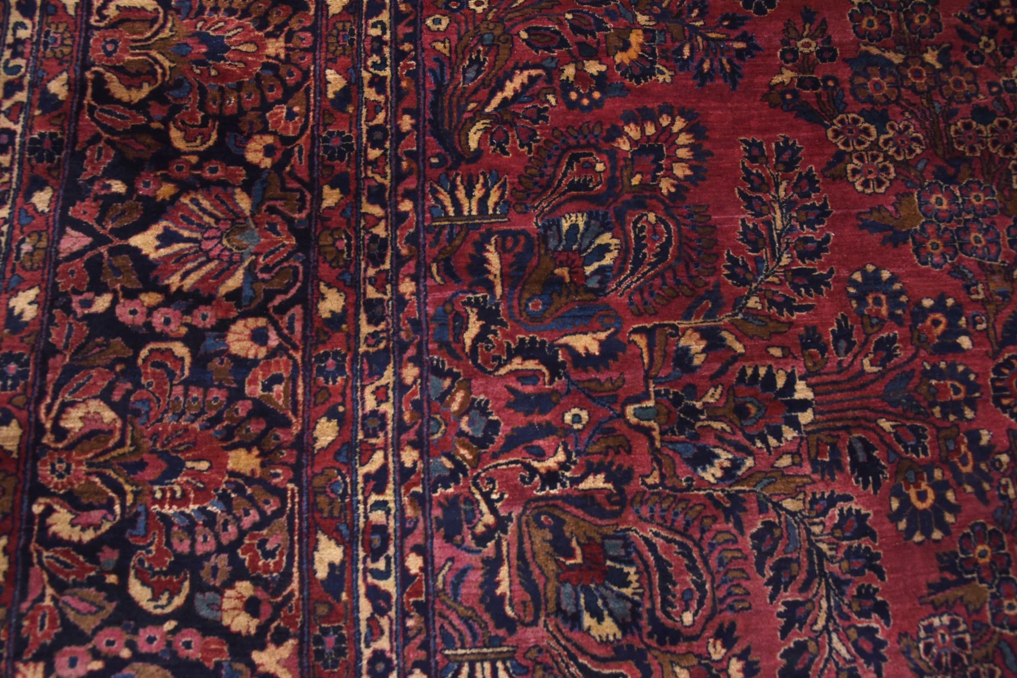 13' 6 x 29' 2 Hand Knotted Sarough Persian Wool Rug