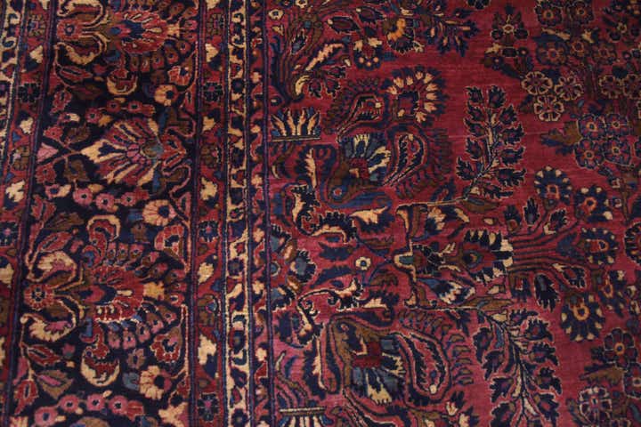 13' 6 x 29' 2 Hand Knotted Sarough Persian Wool Rug