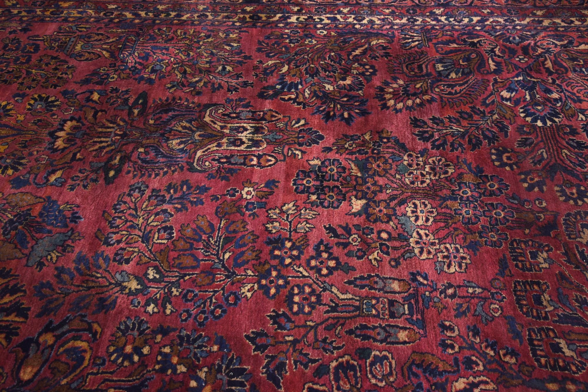 13' 6 x 29' 2 Hand Knotted Sarough Persian Wool Rug