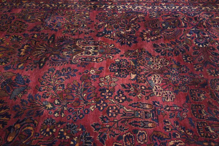 13' 6 x 29' 2 Hand Knotted Sarough Persian Wool Rug