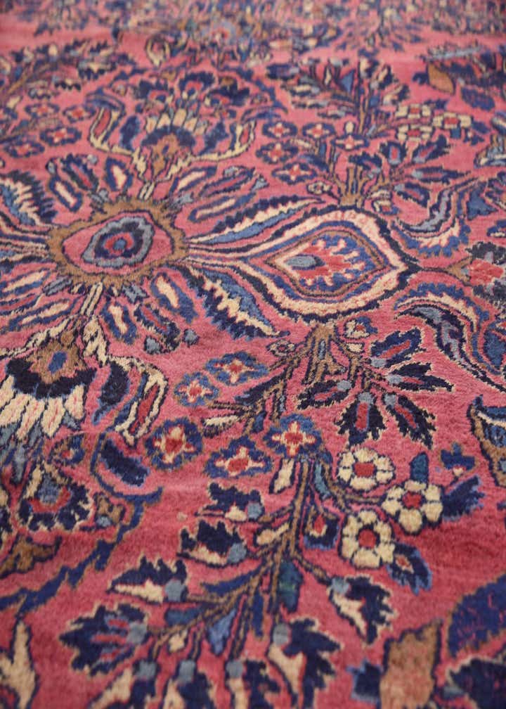13' 6 x 29' 2 Hand Knotted Sarough Persian Wool Rug
