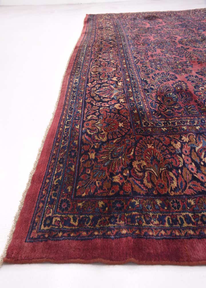 13' 6 x 29' 2 Hand Knotted Sarough Persian Wool Rug