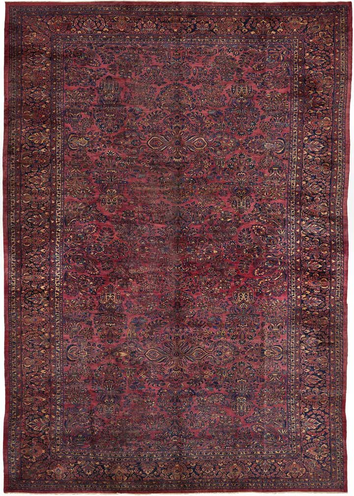 13' 6 x 29' 2 Hand Knotted Sarough Persian Wool Rug
