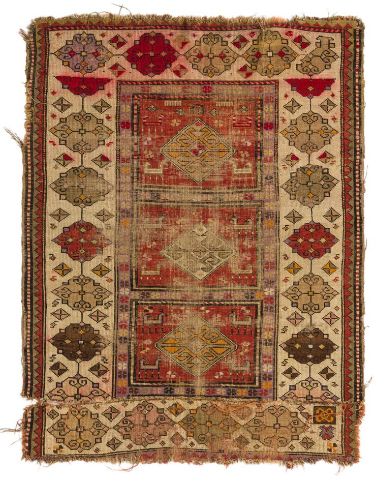 Detail image of 3' 9 x 4' 9 Hand Knotted Shiraz Persian Wool Rug